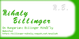 mihaly billinger business card